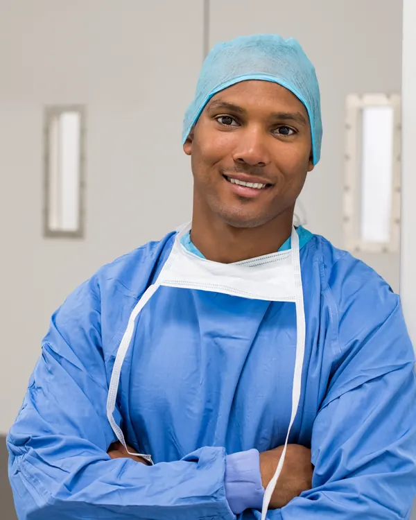 A surgeon in scrubs