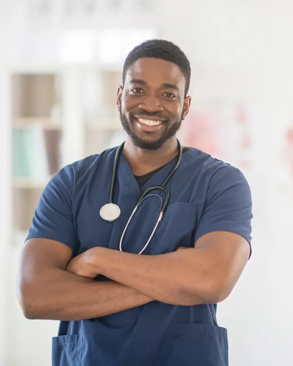 A nurse with a stethoscope